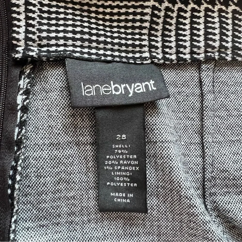 Lane Bryant Knit Houndstooth Faux Wrap Pencil Skirt Plus Curvy